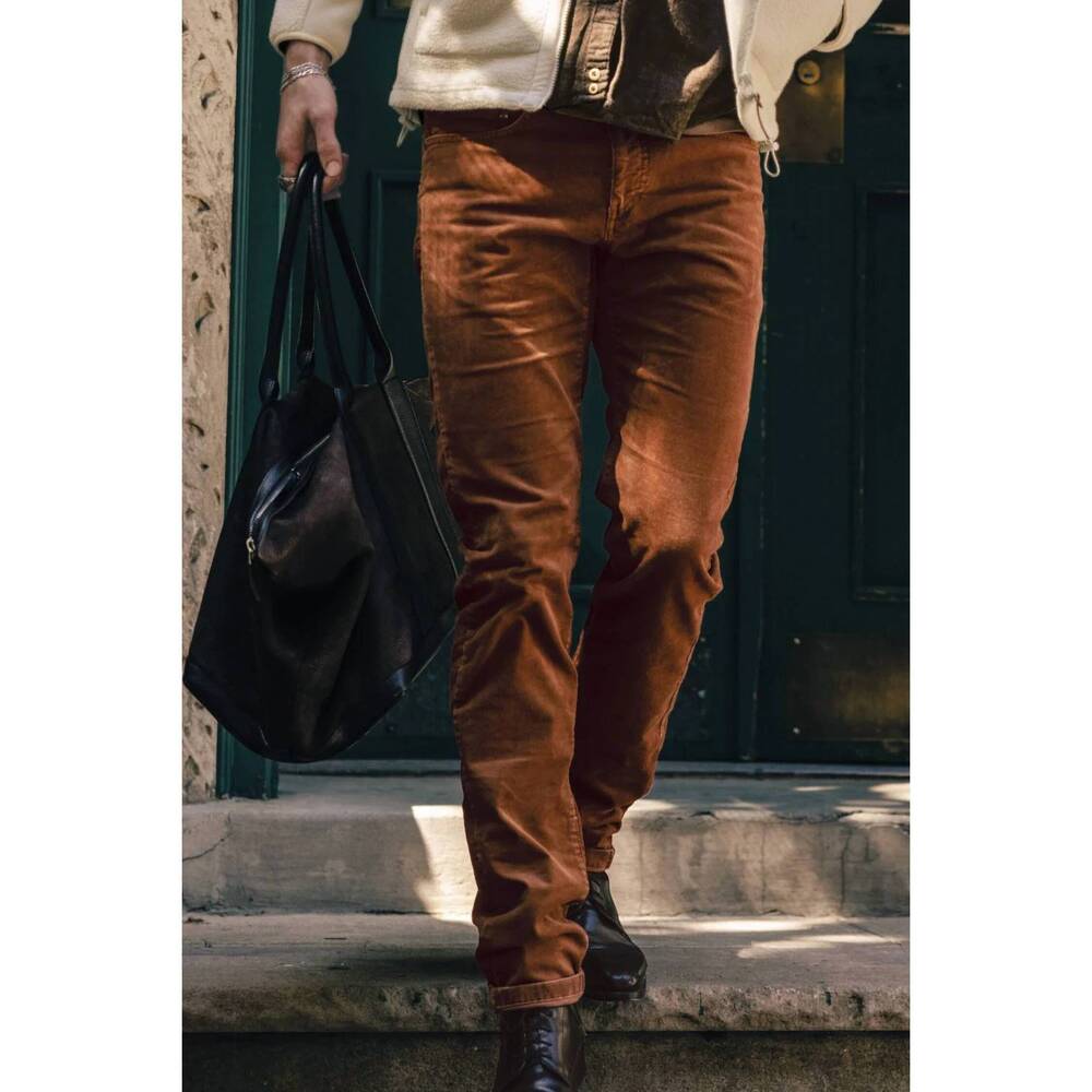 NEW BALLIN vintage 16 wale 5-pocket cords pant - crescent modern fit in dark cho